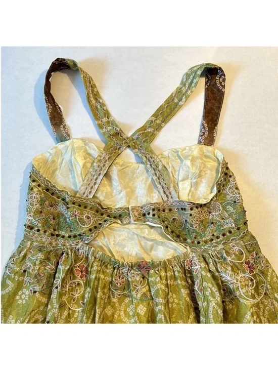 Free People Small Dress Into The Nights Maxi Embroidered lined boho - Picture 6 of 11